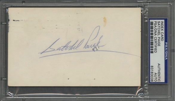 Satchel Paige Autographed Index Card (PSA/DNA)